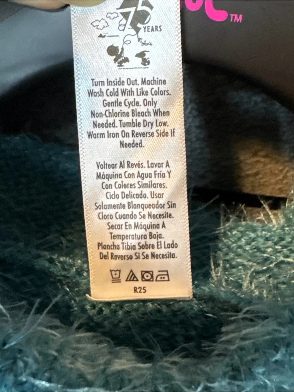 Peanuts Teal Fuzzy Hooded  Sweater with Woodstock 5/6 XS little girls